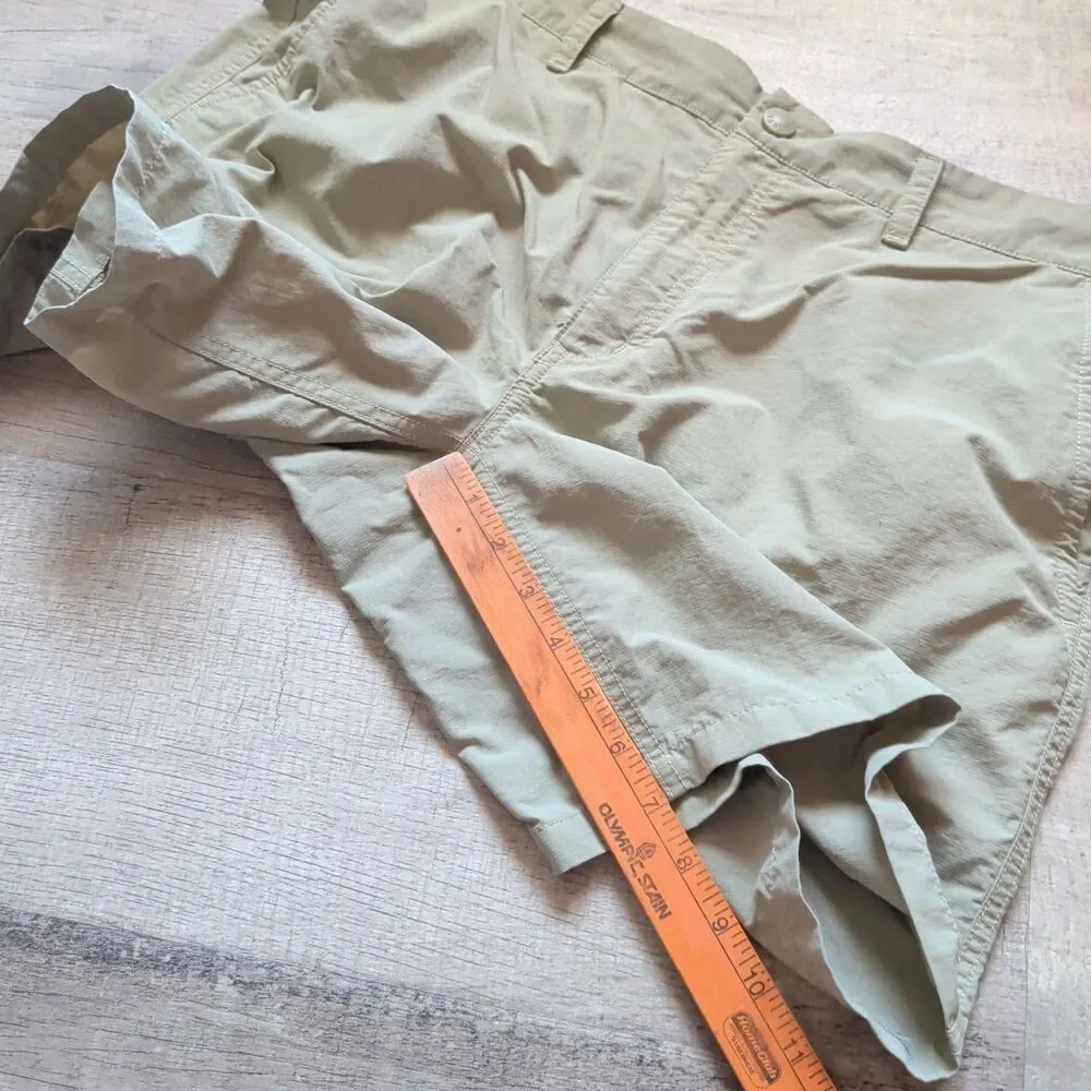 The North Face Mens 35 Regular Chino Shorts Green Fast Dry Hiking Outdoor EUC